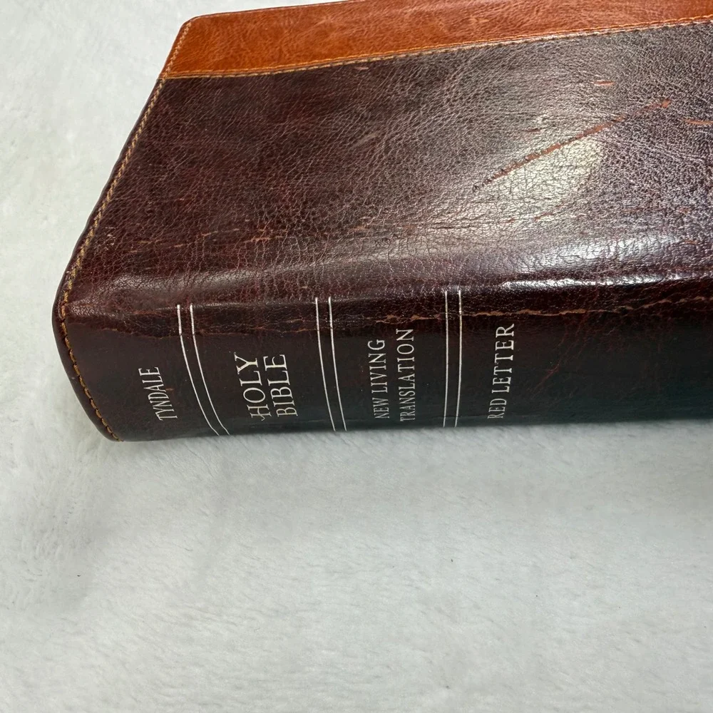 NLT Holy Bible Large‎ Print Compact Edition Brown Tan LeatherLike 9781414337593